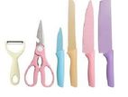 7 PCS Non- Stick Coating Kitchen Colorful Knife Set