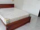 72 X60 - 6 X5 Teak Box Bed and Arpico Spring Mattress