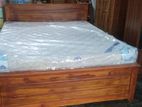 72*72 King Size Teak Box Bed with Arpico Spring Mattress
