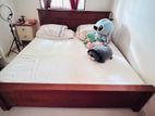 72*75 teak box bed with mattress