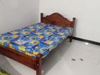 72x36 Teak Arch Bed and Double Layer Mattress