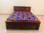 72x36 Teak Wood Design Box Bed with Double Layer Mattress