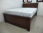 72x48 (6x4) Teak Box Bed With Arpico Spring Mattress 7 Inches / 1133