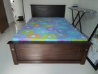 72x48 / 6x4 Teak Box Bed With Double Layer Mattress