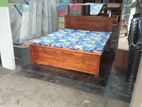 72x60 - 6x5 Queen Size Teak Box Bed and Double Layer Mattress