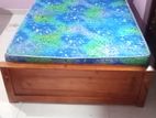 72x60 - 6x5 Queen Size Teak Box Bed and Double Layer Mattress