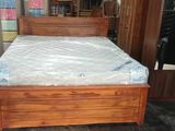 72x60 - 6x5 Teak Box Bed and Arpico Spring Mattress