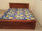 72x60 - 6x5 Teak Box Bed and Double Layer Mattress