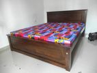 72x60 (6x5) Teak Box Bed & Double Layer Mettress / 8.29