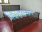 72x60 (6x5) Teak Box Bed With Double Layer Mattress / 1212