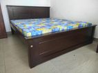 72x60, 6x5 Teak Box Bed With Double Layer Mettress