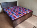 72x60 (6x5) Teak Box Bed with Double Layer Mettress