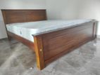 72x60 Brand New Teak Box Bed With Arpico Spring Mattress