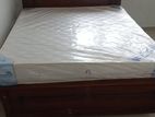 72x60 Queen Size Teak Box Bed and Arpico Spring Mattress