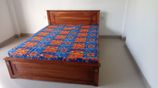 72x60 Queen Size Teak Box Bed and Double Layer Mattress