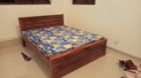 72x60 Queen Size Teak Box Bed and Double Layer Mattress