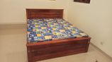72x60 Queen Size Teak Box Bed and Double Layer Mattress