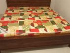 72x60 queen Size Teak Box Bed and Double Layer Mattress