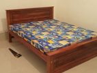 72x60 Queen Size Teak Box Bed with Double Layer Mattress
