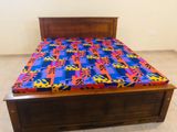 72x60 Queen size Teak box bed with double layer mattress