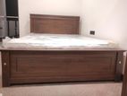 72x60 Teak 3.5 Leg Large Box Bed With Arpico Spring Mattress / 1125