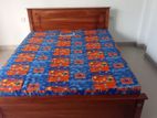 72x60 Teak Box Bed and Double Layer Mattress