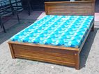72×60 Teak box bed with Double layer mattress