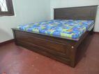 72x60" Teak Box Bed With Double Layer Mettress