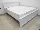 72x60 Teak White Colour Box Bed With Arpico Spring Mettress