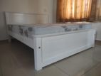 72x60 White Colour Teak Box Bed With Arpico Spring Mettress