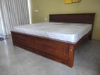 72x72 (6x6) Teak Box Bed With Arpico Spring Mattress 7 Inches / 1212