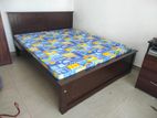 72x72 (6x6) Teak Box Bed With Double Layer Mettress