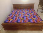 72x72 King Size Teak Box Bed and Double Layer Mattress