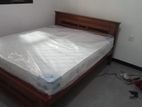72x72 King Size Teak Box Bed with A Arpico Spring Mattress