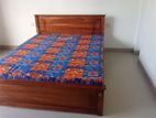 72x72 King Size Teak Box Bed with Double Layer Mattress