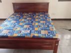 72x72 King Size Teak Box Bed with Double Layer Mattress