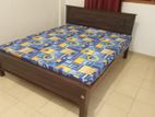 72x72 King size Teak wood box bed and double layer mattress