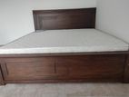 72x72 Teak 3.5 Leg Large Box Bed With Arpico Spring Mattress - 1111