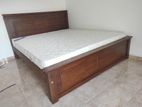 72x72 Teak 3.5 Leg Large Box Bed With Arpico Spring Mettress 7 Inches
