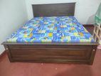 72x72 Teak Box Bed With Double Layer Mattress