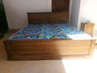 72"×75" king size teak bed with Arpico mattress-Li 166