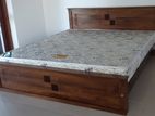 72"×75" King Size Teak Bed with Arpico Mattress-Li 330