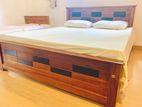 75x60 Feet Teak Wood - Box Bed with Hybrid Mattress