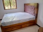 75×72 Teak Drower Cushion Bed