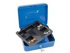 8 Inch Blue Color Cash Box With Tray"