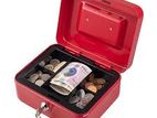 8" Petty Cash Tin Steel Money Safe Box with Lock 2 Keys