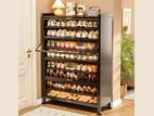 8 Tier Metal Shoe Cabinet with Top Shelf – 4 Door Rack