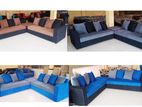 8*8 New L Sofa Fabric Two Tone - with Pillows