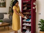 9 Layer Shoe Rack with Dust Cover - 5 ft