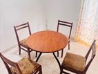 Dining Table with 4 Teak Cushioned Chairs